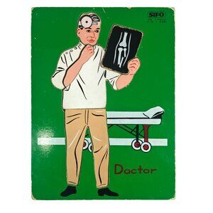 Vintage Sifo Wooden Doctor Puzzle Complete 60s 70s